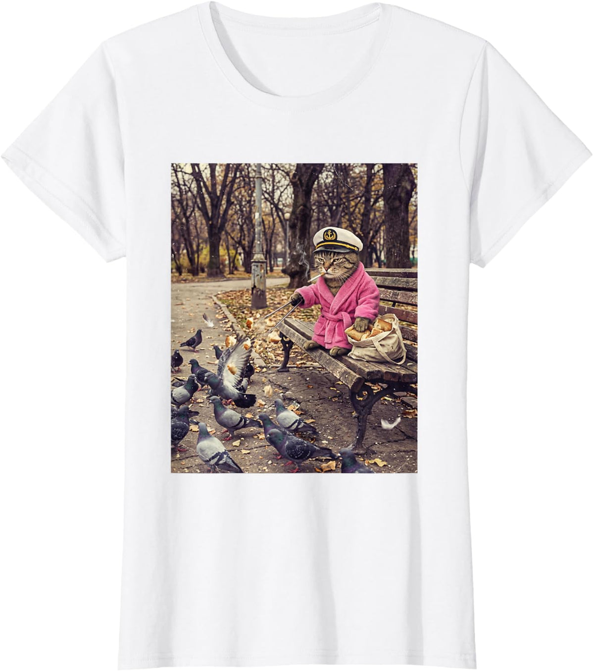Cat Meme Funny Cat Lover Meme Humor Hilarious Cat Graphic T-Shirt - White