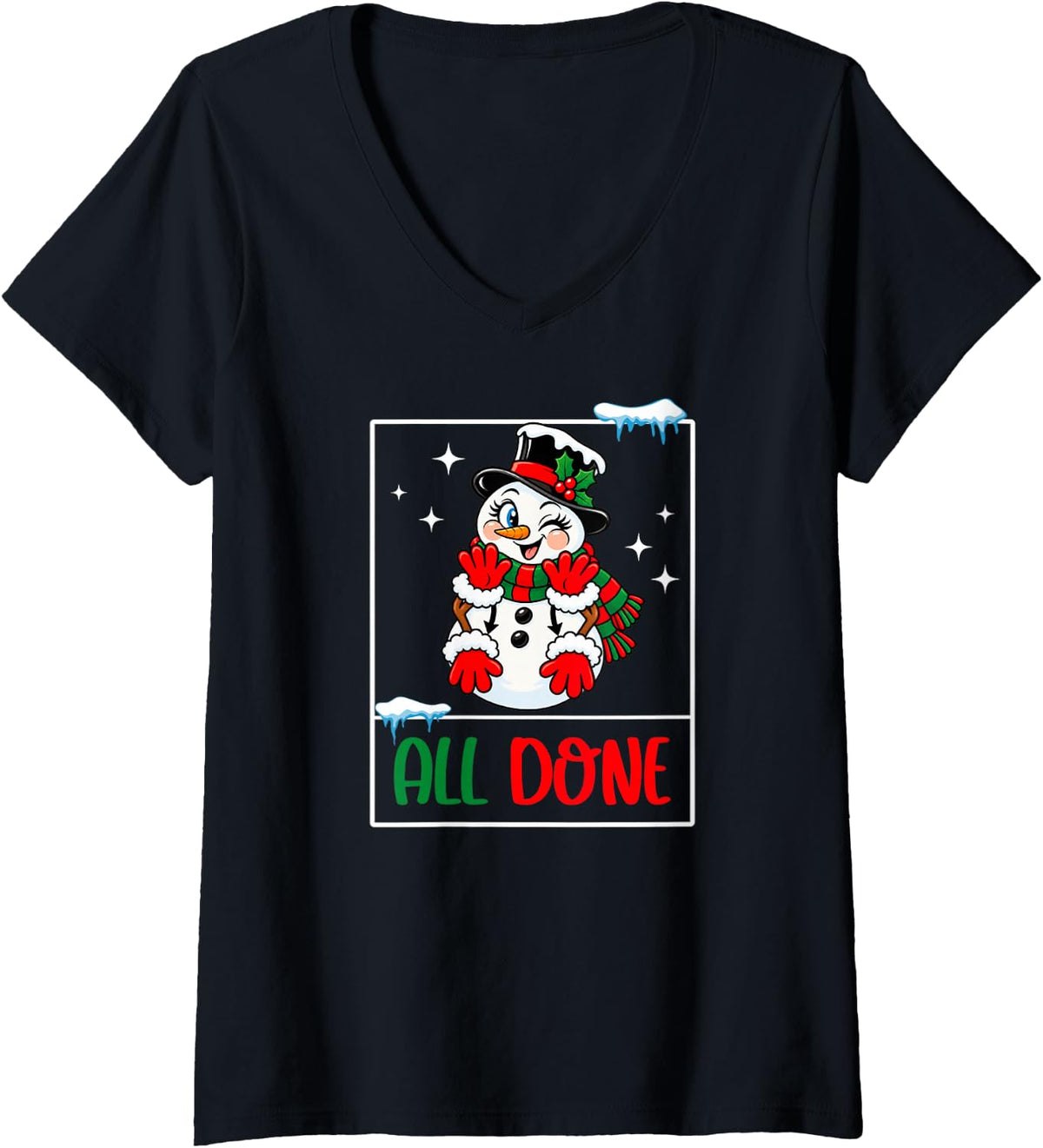 Women's SPED Teacher Christmas Special Education Teacher Xmas V-Neck T-Shirt - Black