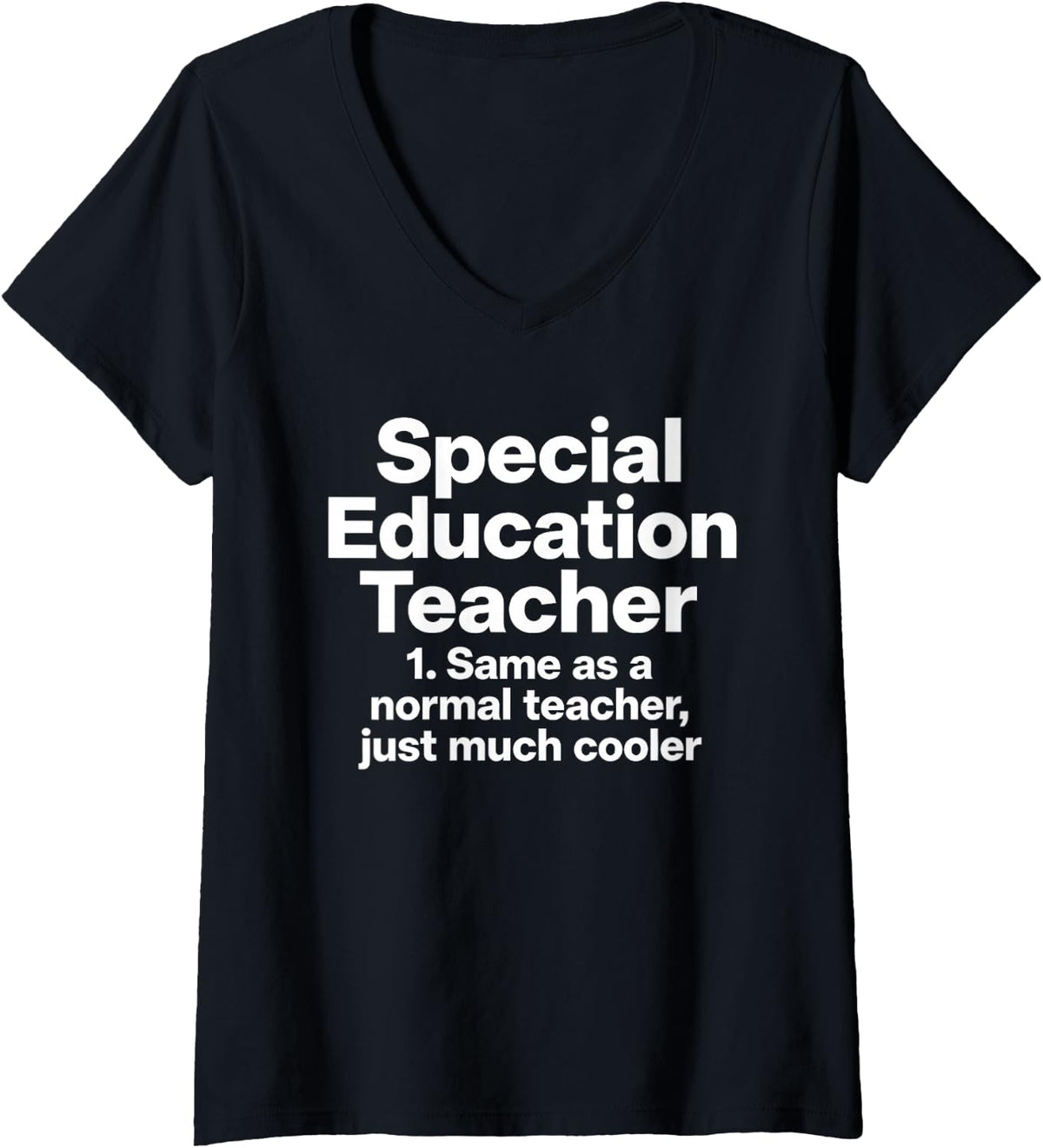 Women's Funny Saying Special Education Teacher Noun V-Neck T-Shirt - Black