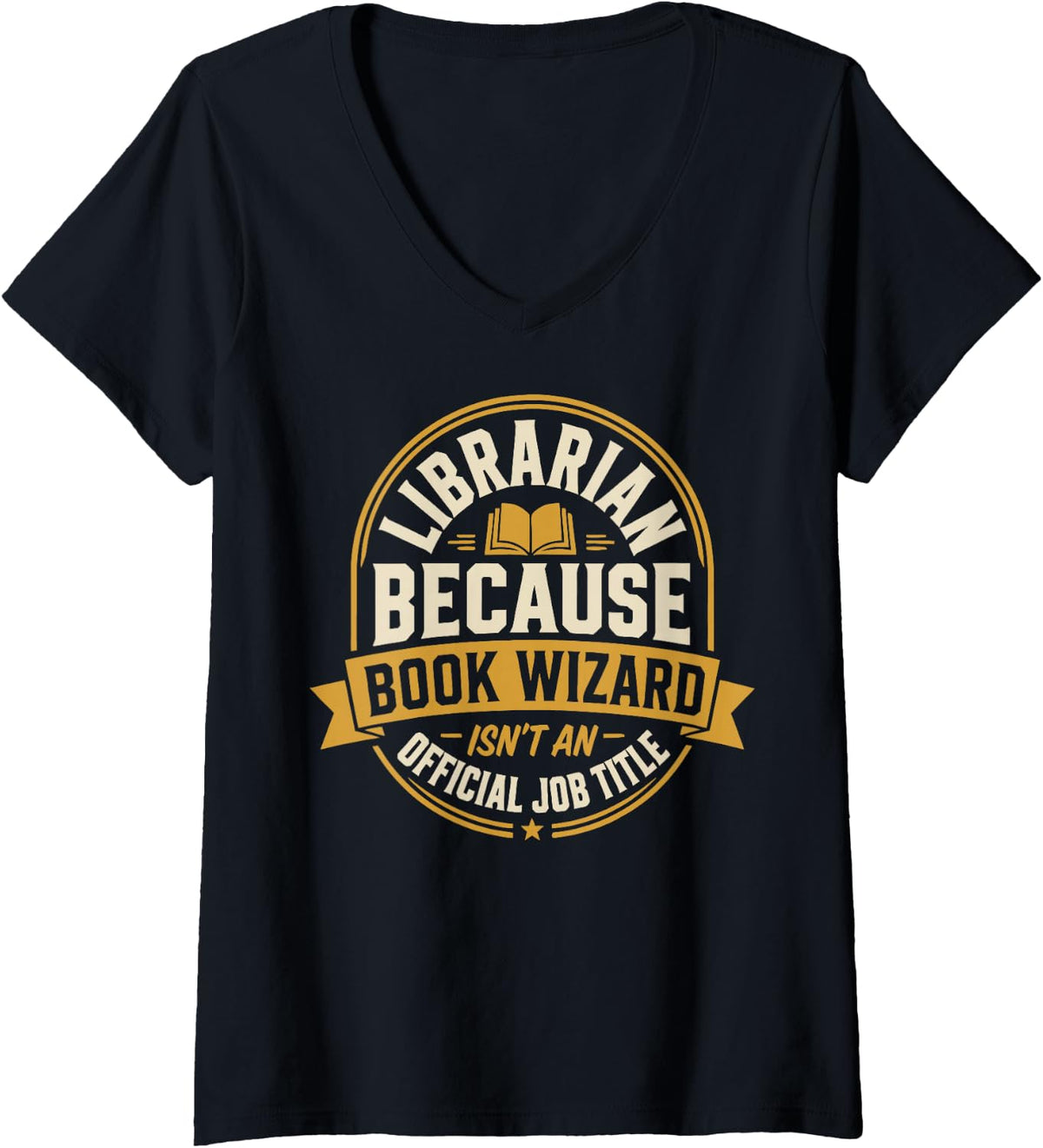 Women's Funny Librarian Library V-Neck T-Shirt - Black
