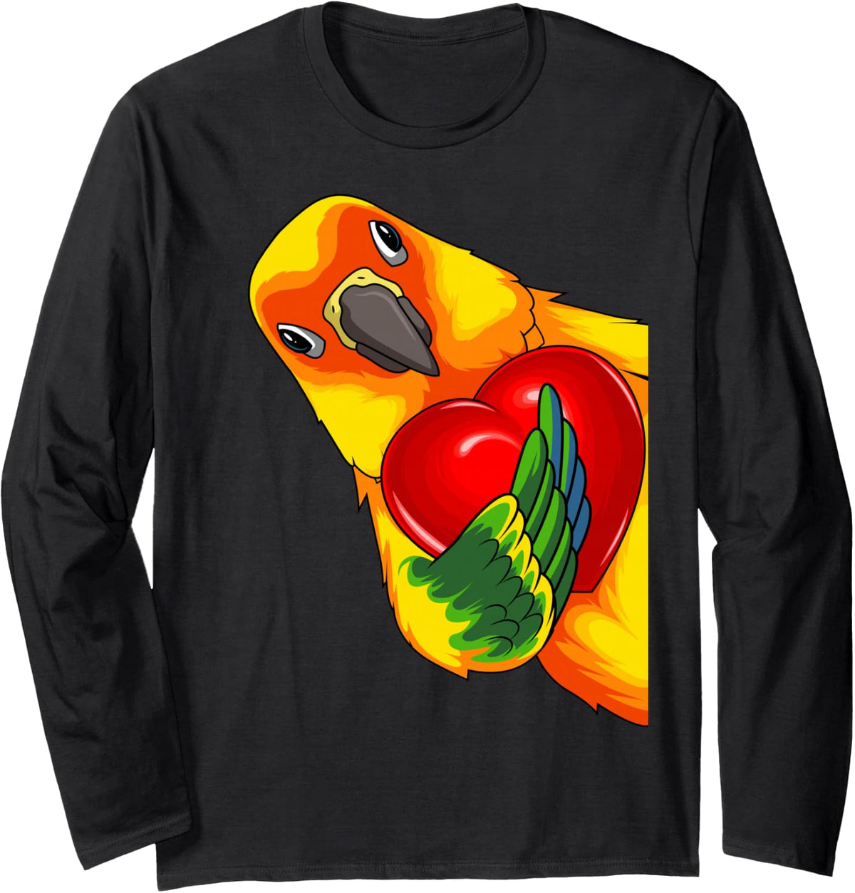Parakeet Long Sleeve T-Shirt - Adult Unisex Black