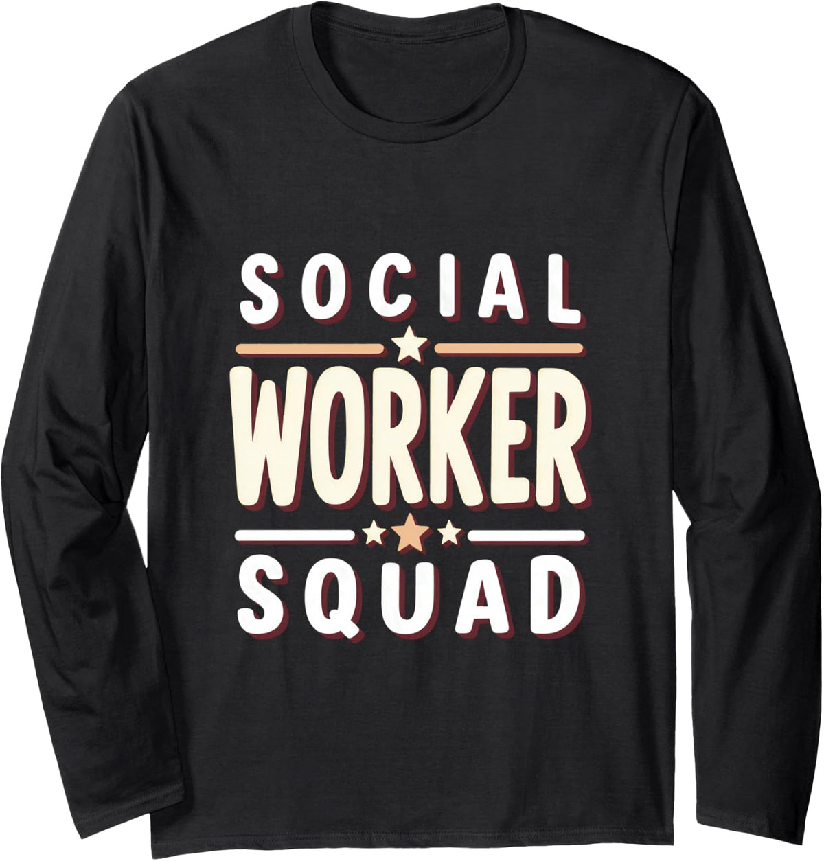 Social Worker Squad Social Work Social Workers School Social Long Sleeve T-Shirt - Adult Unisex Black