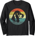 Retro Style Vintage Design Basset Hound Long Sleeve T-Shirt - Adult Unisex Black