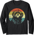Havanese Dog Retro Design Long Sleeve T-Shirt - Adult Unisex Black