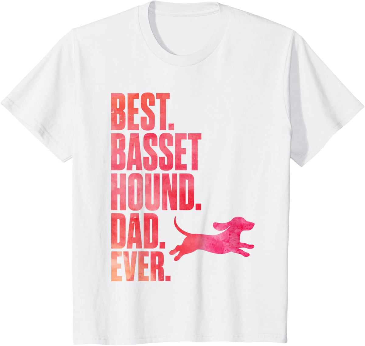 Basset Hound Dad Art for Men Boys Dog Owner Basset Hound Dad T-Shirt - White
