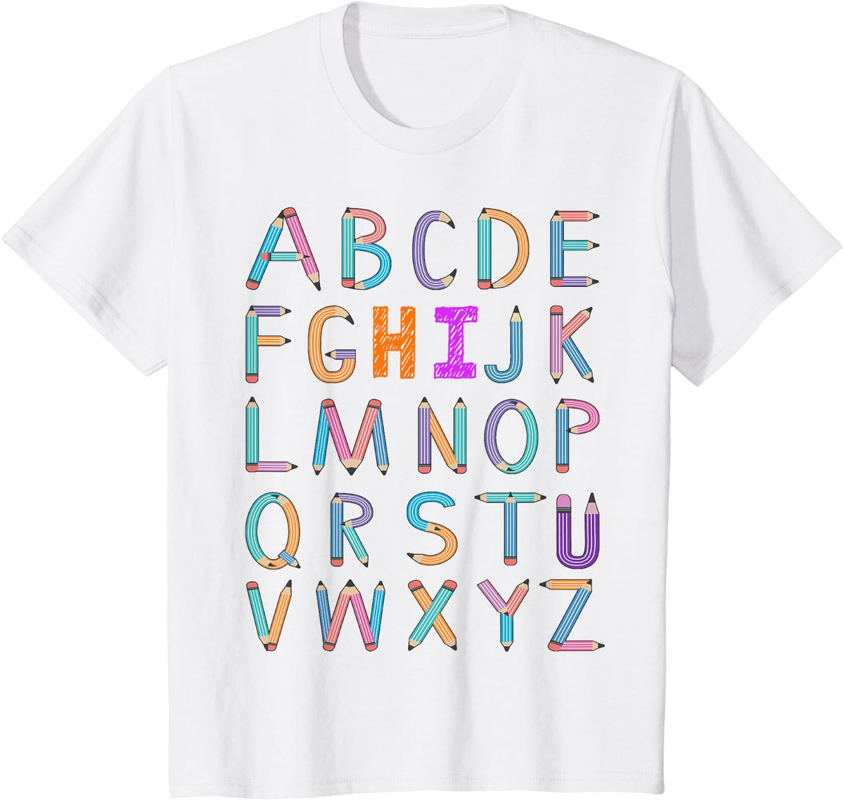 Back to School Shirt for Teachers Women Kids Kindergarten Alphabet ABC Tees T Shirts - White