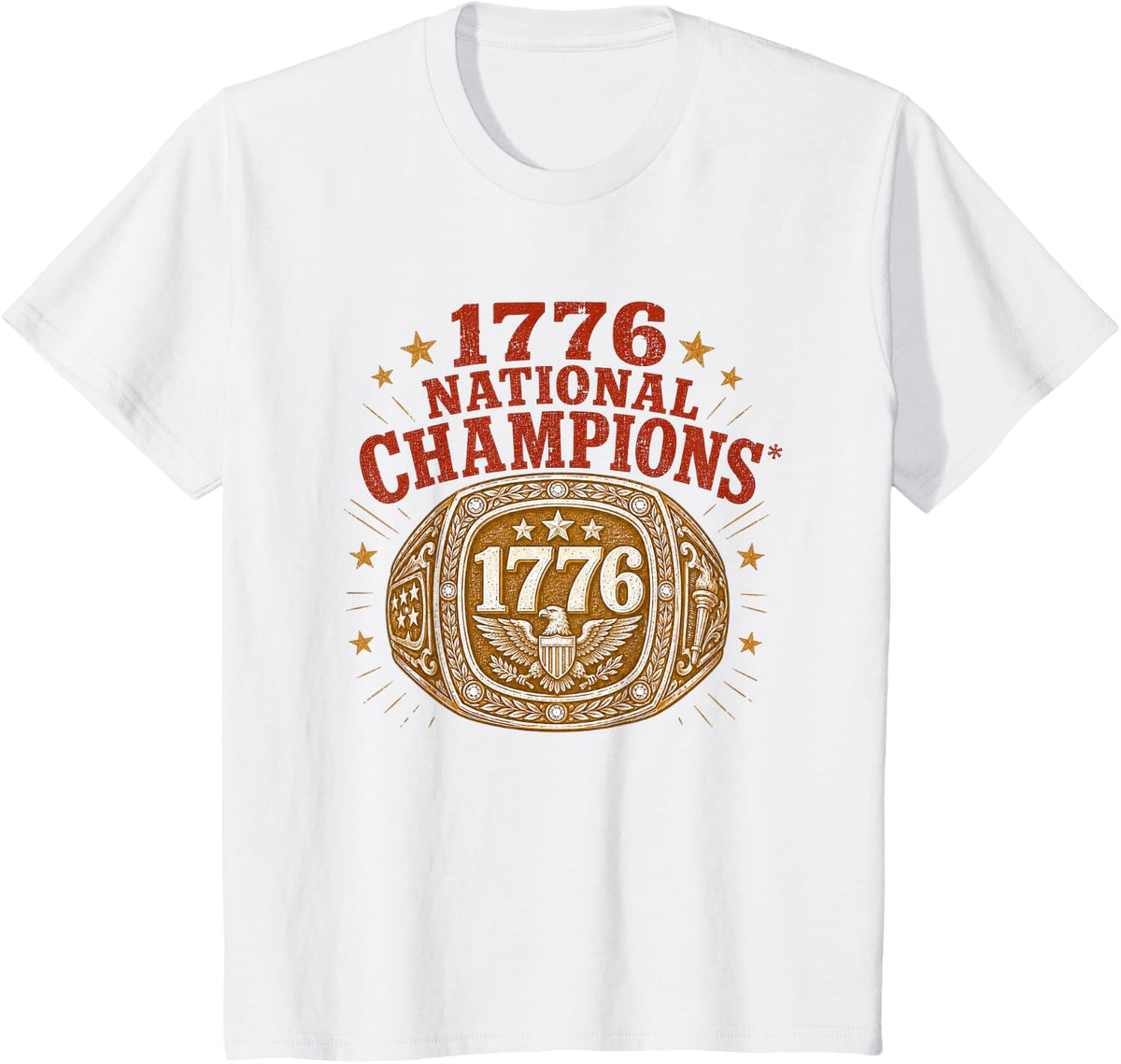 1776 National Champions Championship Ring T-Shirt - White