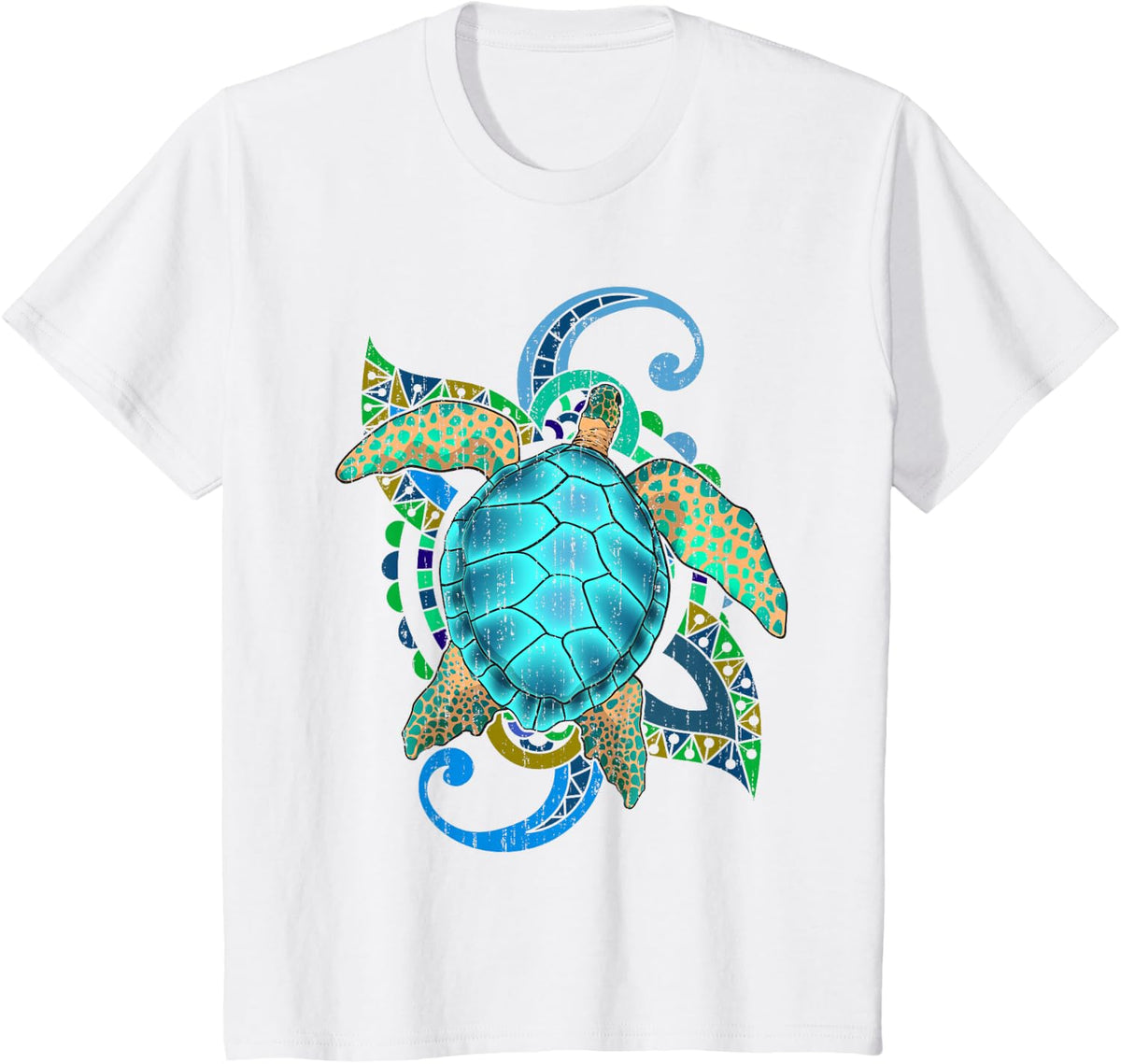 Maori Ocean Animal Polynesia Tattoo Sea Turtle T-Shirt - White