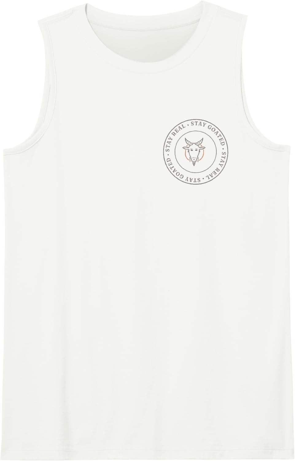 Stay Real, Stay Goated Sleeveless Tank Top - White