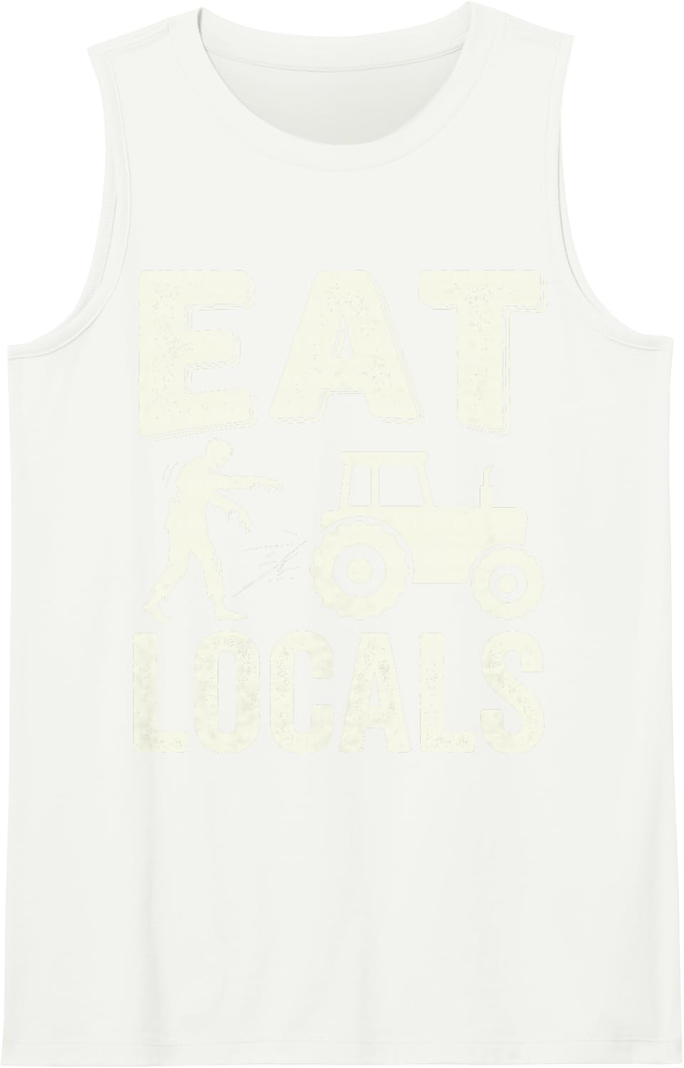 Eat Locals Zombie Farmer Tractor Funny Halloween Costume Tee Sleeveless Tank Top - White
