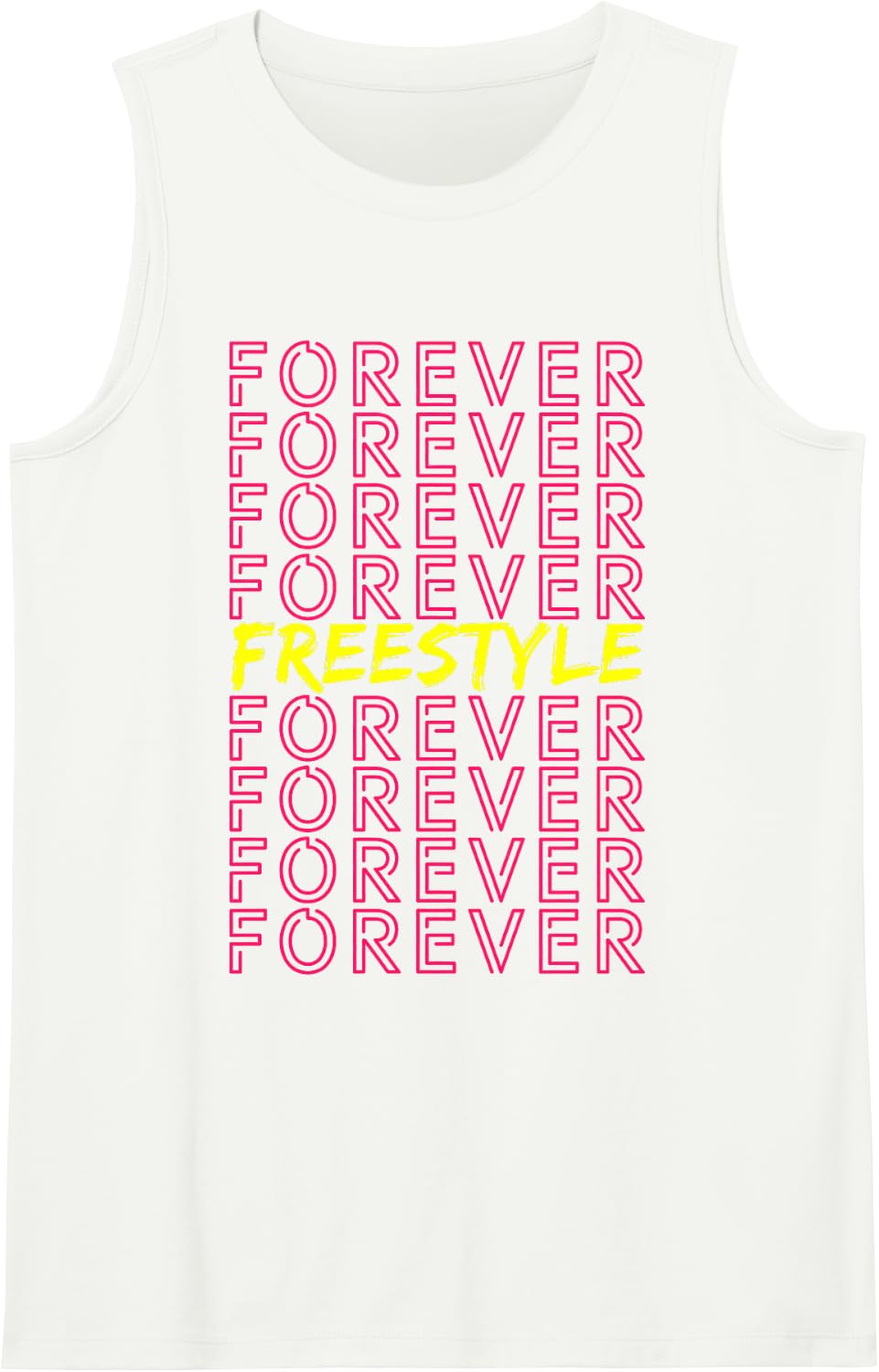 80s Concert Costume Freestyle Forever Retro Party Vintage Sleeveless Tank Top - White