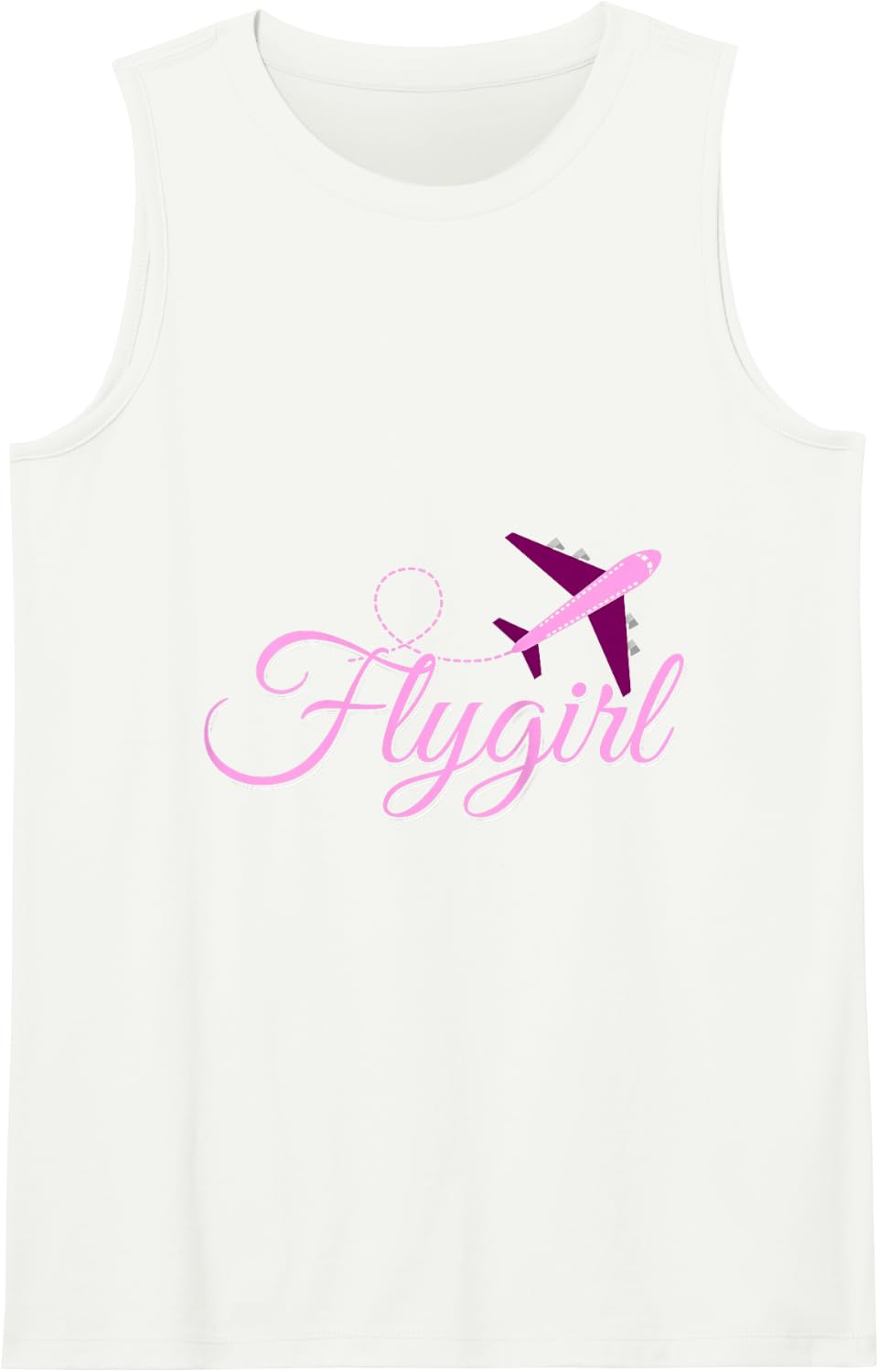 Flight Attendant T-Shirt Flygirl Airplane Pilot Stewardess Tank Top - White