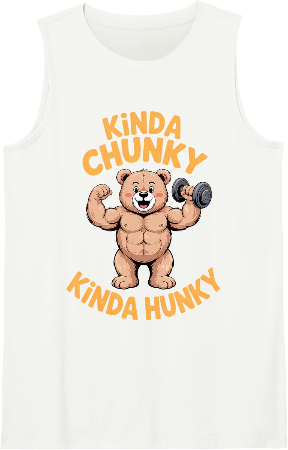 Gym Kinda Chunky Kinda Hunky Funny Powerlifting Tank Top - White
