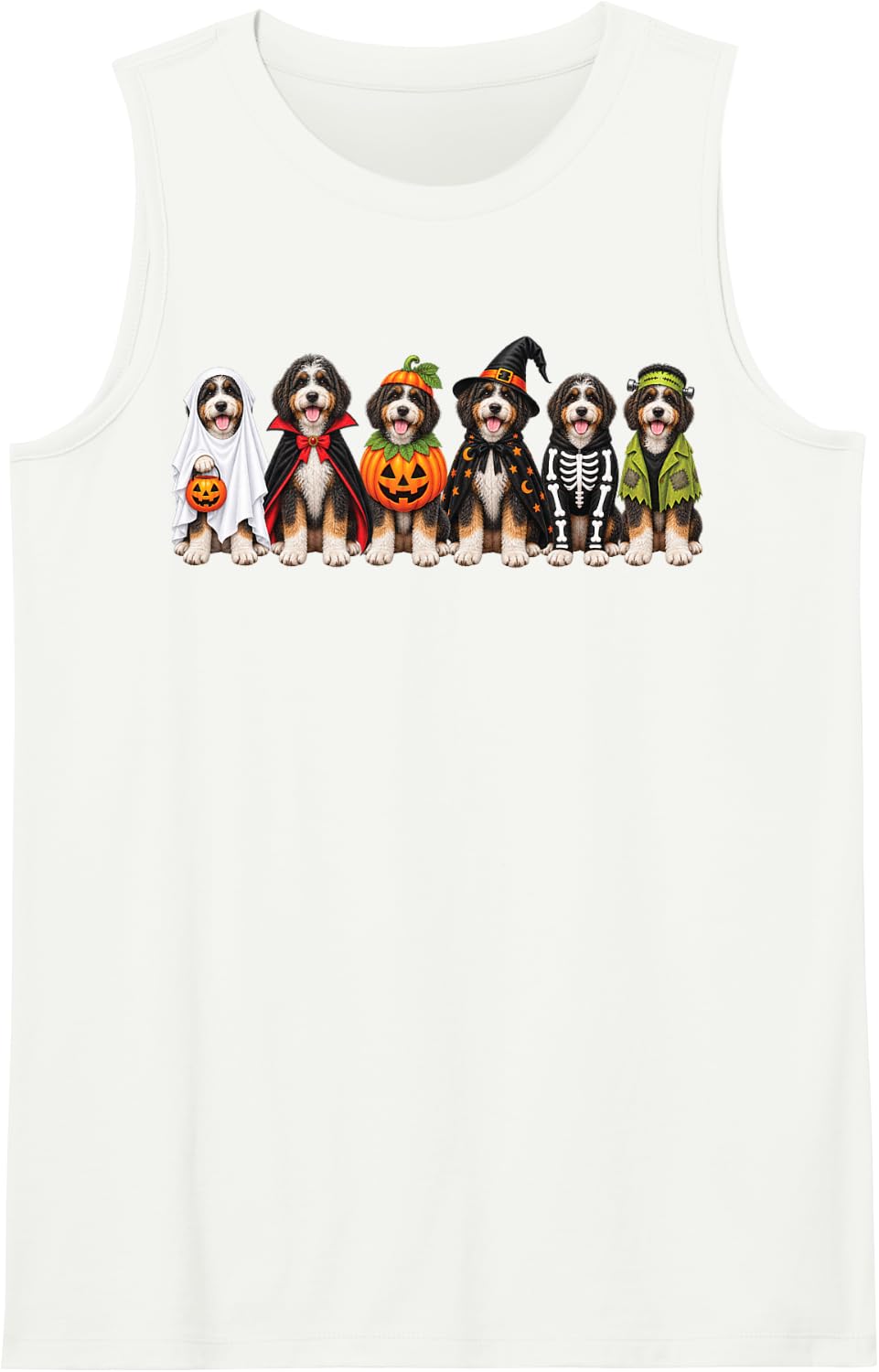 Funny Bernedoodle Halloween Costume Tank Top - White