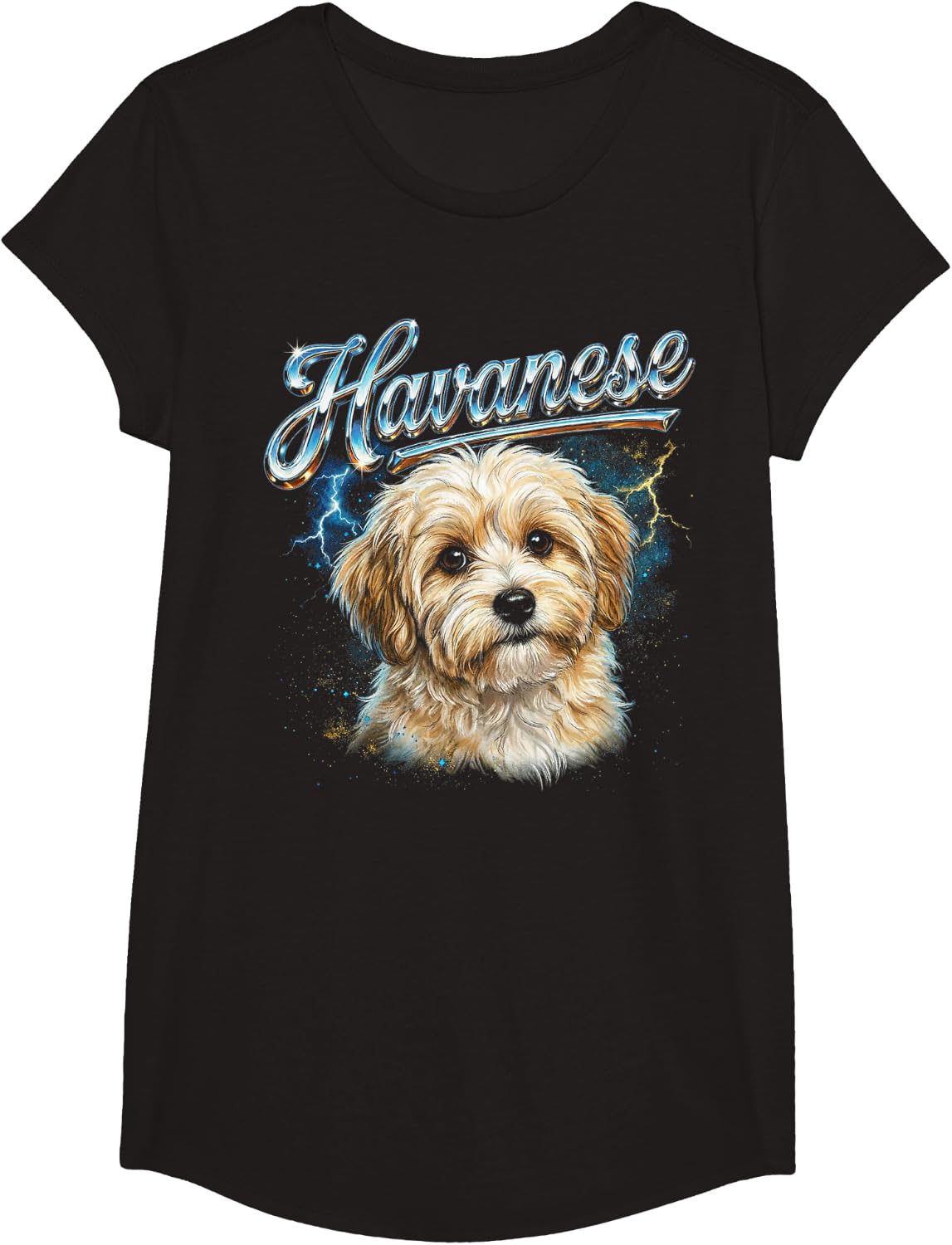 Havanese Vintage 90s Dog Lover 80's Havanese Owner Men Women T-Shirt - Girls Black
