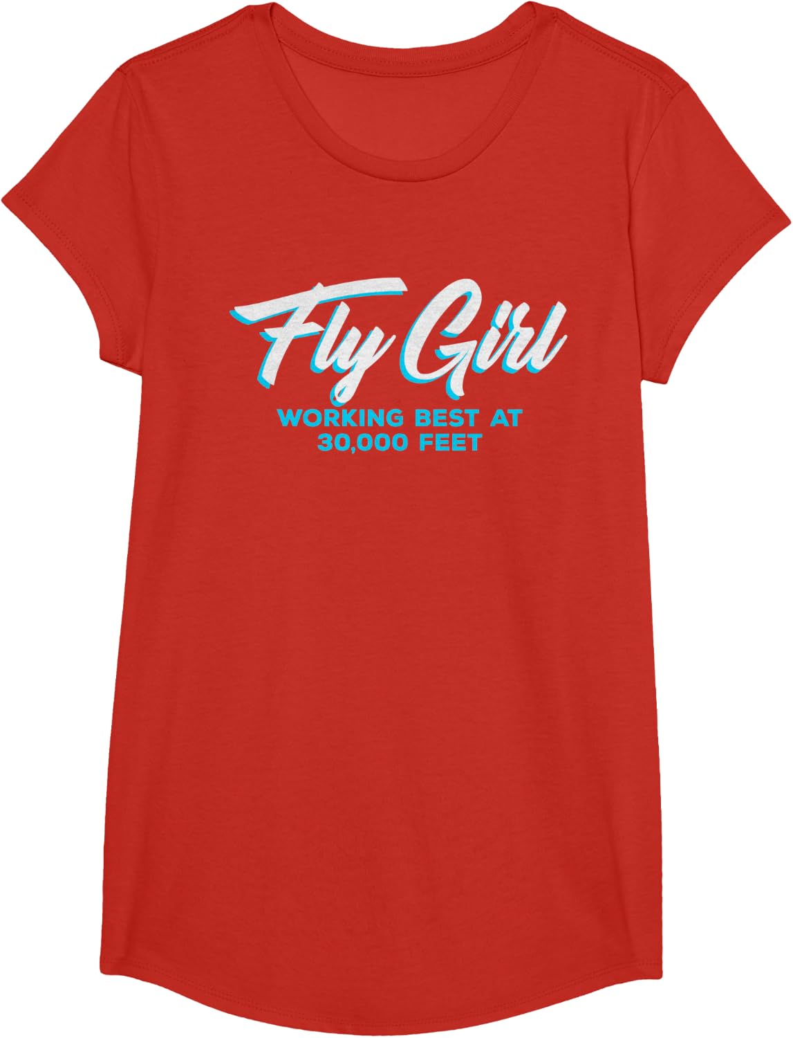 Flight Attendant Stewardess Funny T-Shirt - Girls Red