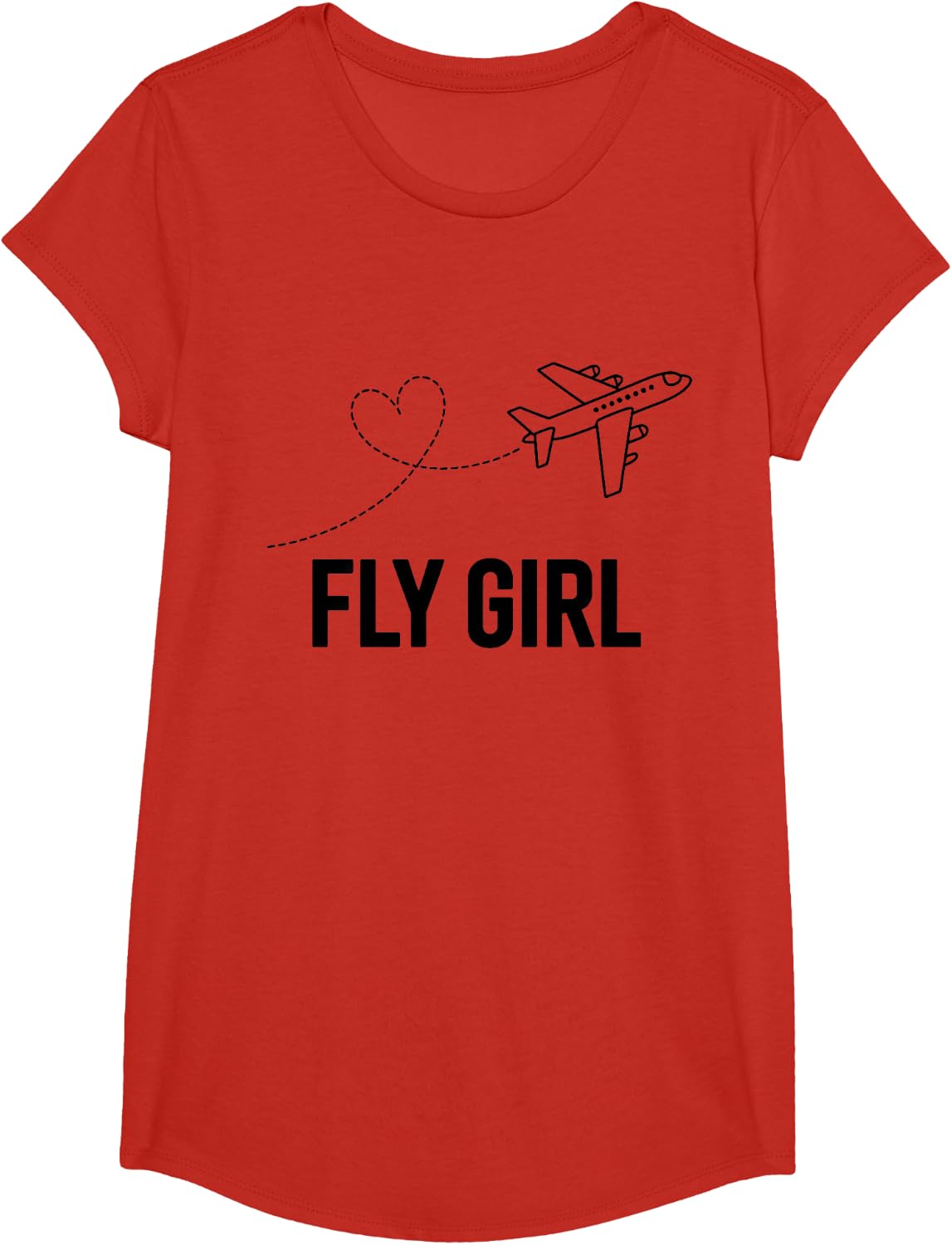Plane Airplane Flying Aircraft Aviation Fly Girl T-Shirt - Girls Red
