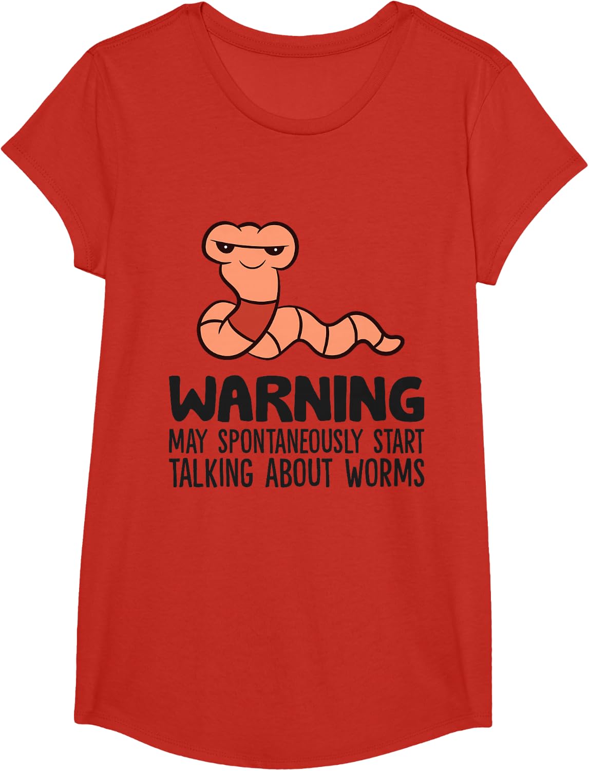 Worm Farmer Warning May Spontaneously Talk About Worms T-Shirt - Girls Red