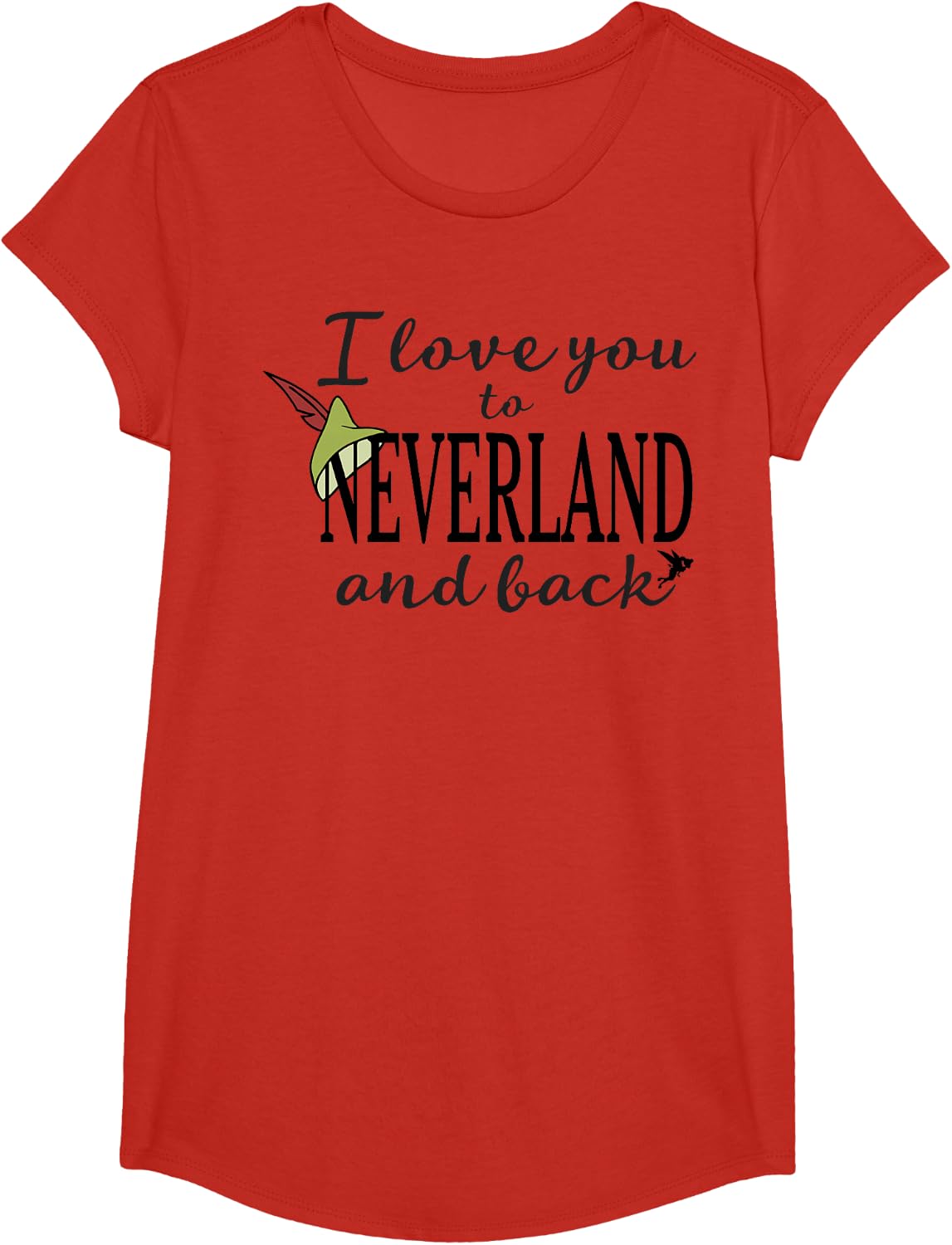 Disney Peter Pan Love You To Neverland Graphic T-Shirt T-Shirt - Girls Red