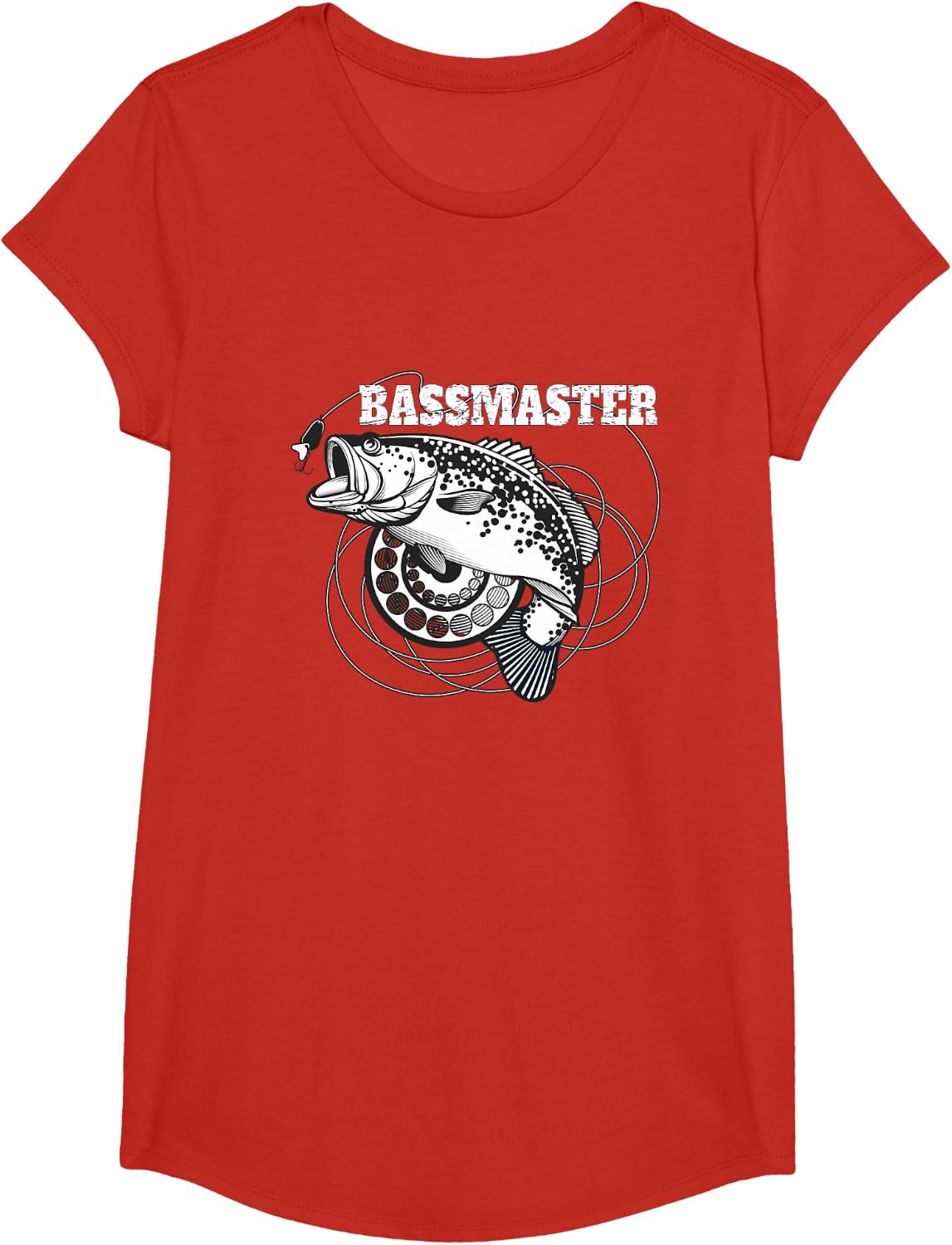 BassMaster Bass Fly Fishing Lovers T-Shirt - Girls Red
