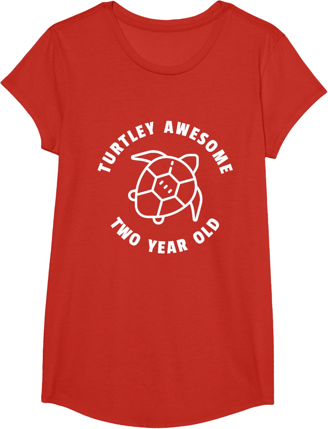 Kids Turtley Awesome Two Year Old - Turtle Birthday Party T-Shirt - Girls Red