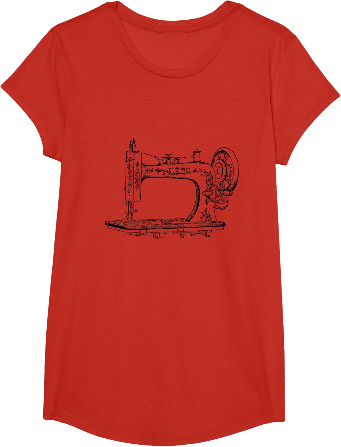 Antique Sewing Machine T-Shirt - Girls Red
