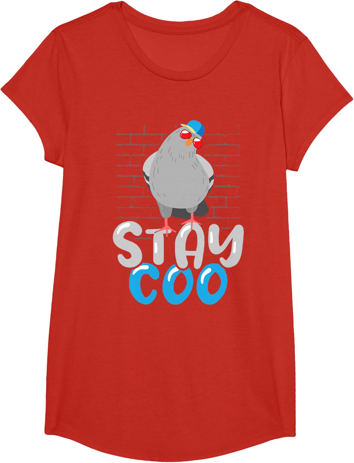 Stay Coo - Birdwatcher Pigeon Whisperer Bird Lover Racing T-Shirt - Girls Red