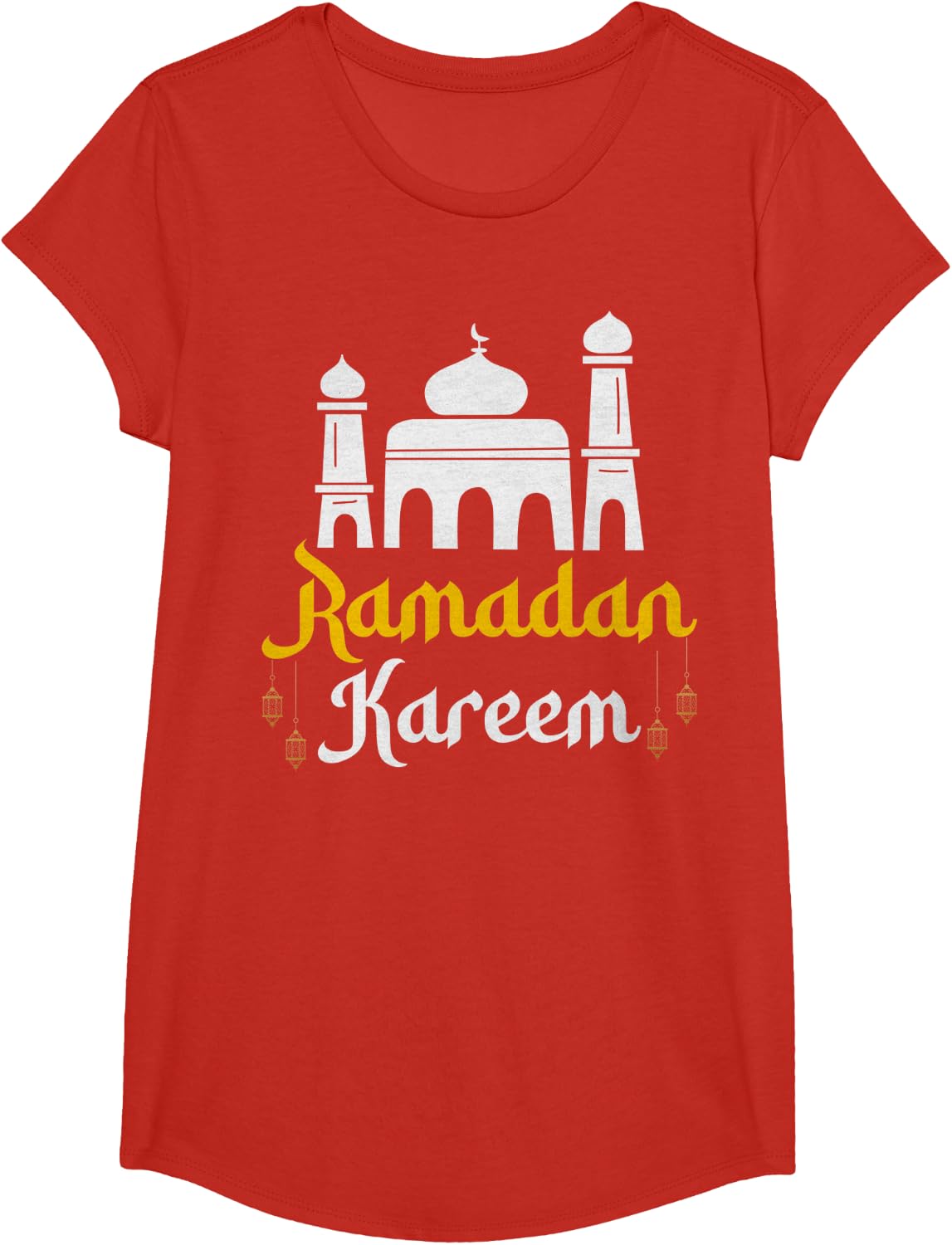 Ramadan Kareem Mosque Islamic Design for Muslims T-Shirt - Girls Red