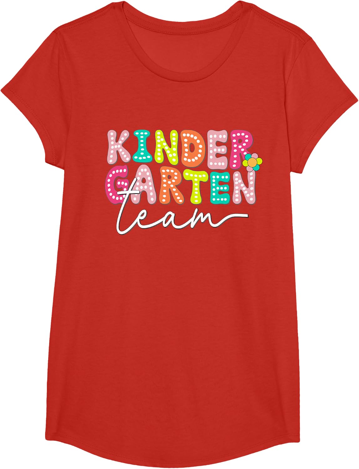 Kindergarten Team Teacher Back to School Kindergarten Squad T-Shirt - Girls Red