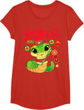 Happy Chinese Lunar New Year Of The Snake 2025 Kids Toddlers T-Shirt - Girls Red