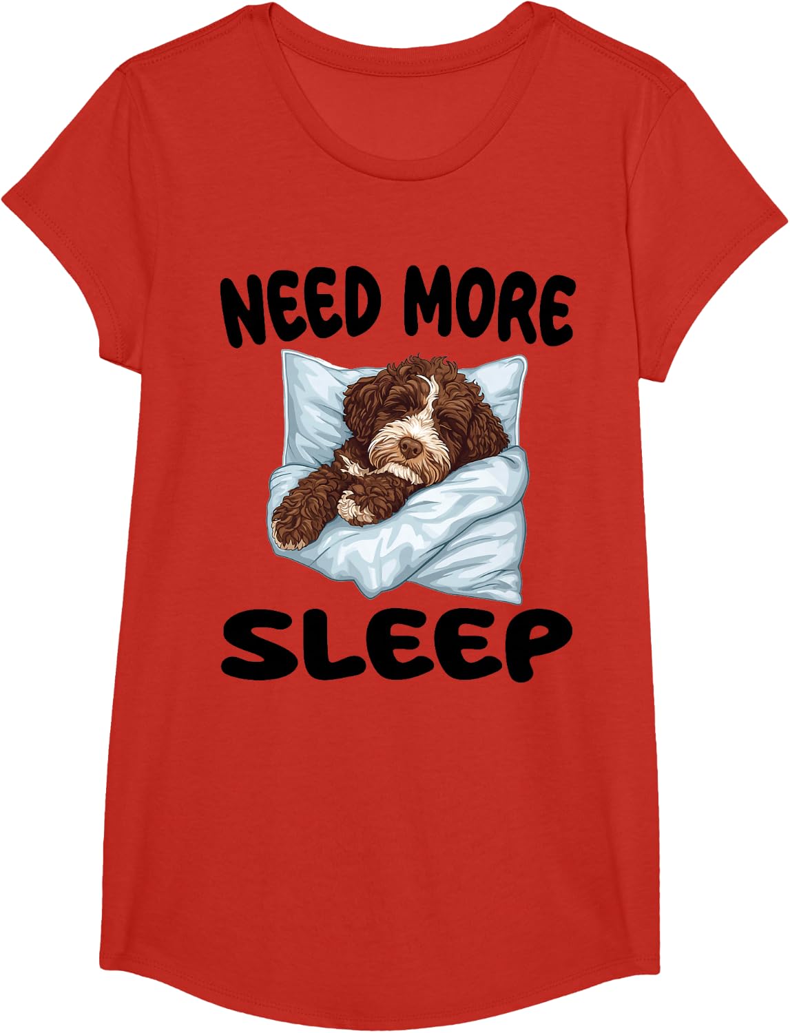 Cute Bernedoodle Need more Sleep Pajamas Nightgown T-Shirt - Girls Red