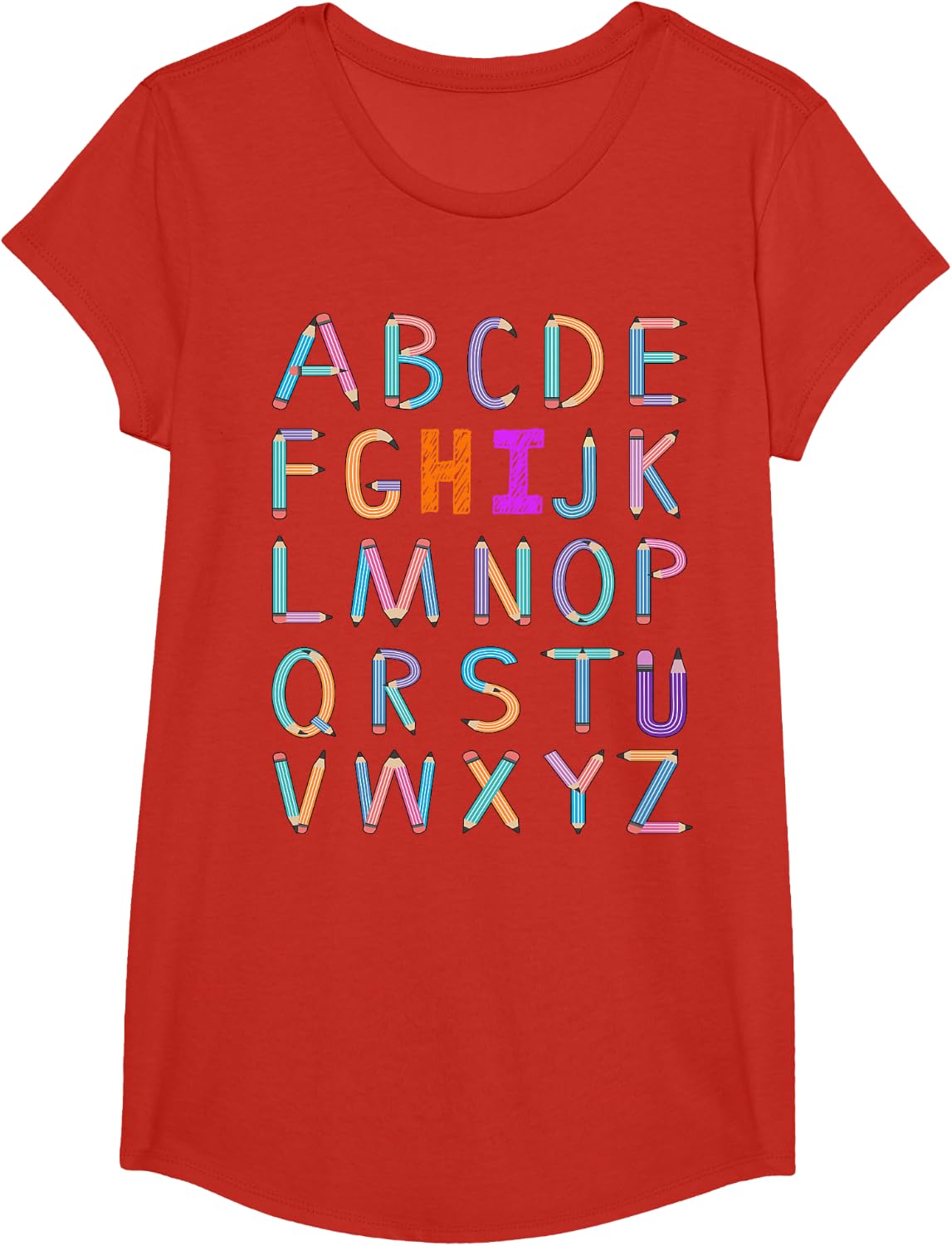 Back to School Shirt for Teachers Women Kids Kindergarten Alphabet ABC Tees T Shirts - Girls Red
