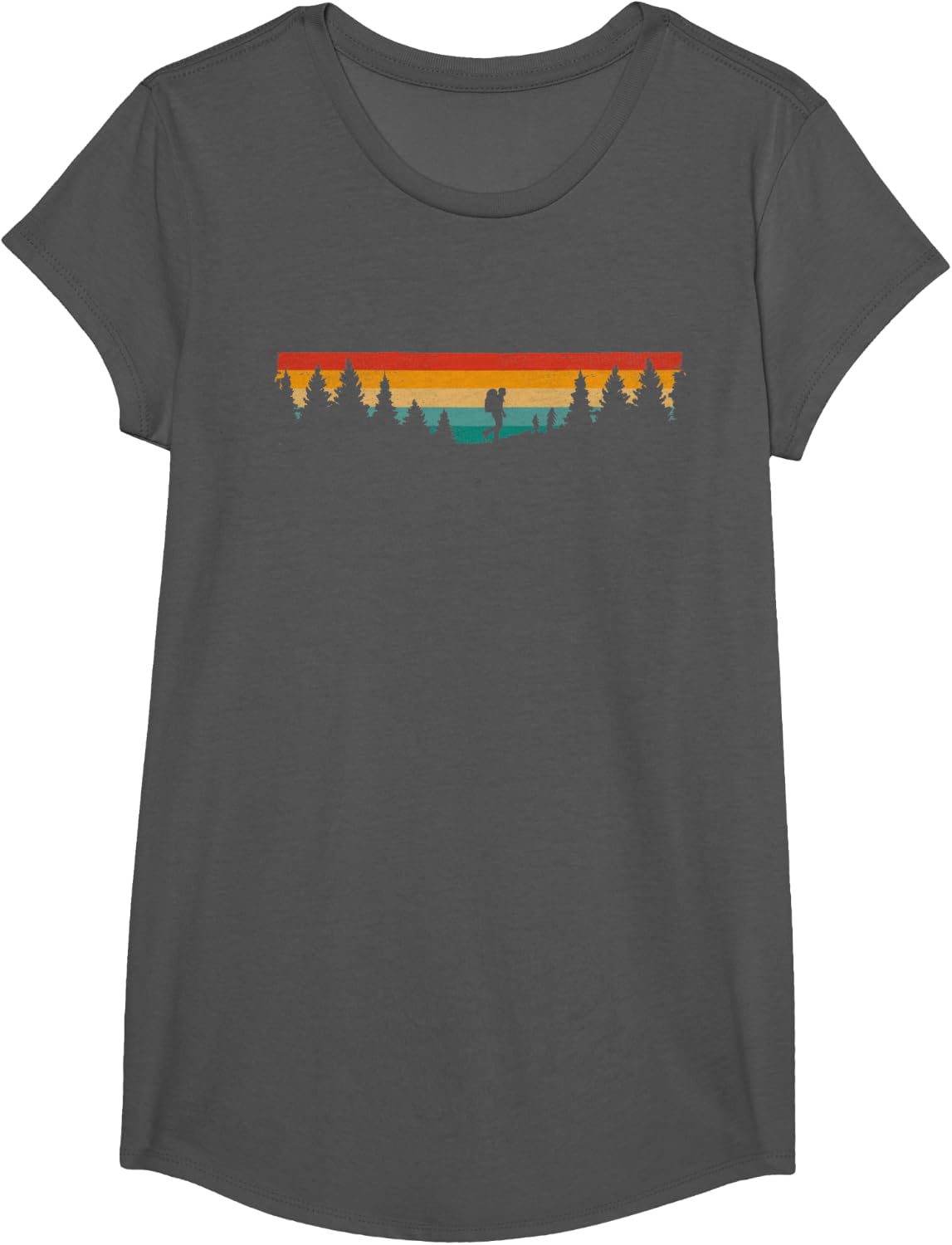 Outdoor Hiking Apparel - Outdoor Hiking T-Shirt - Girls Asphalt Grey