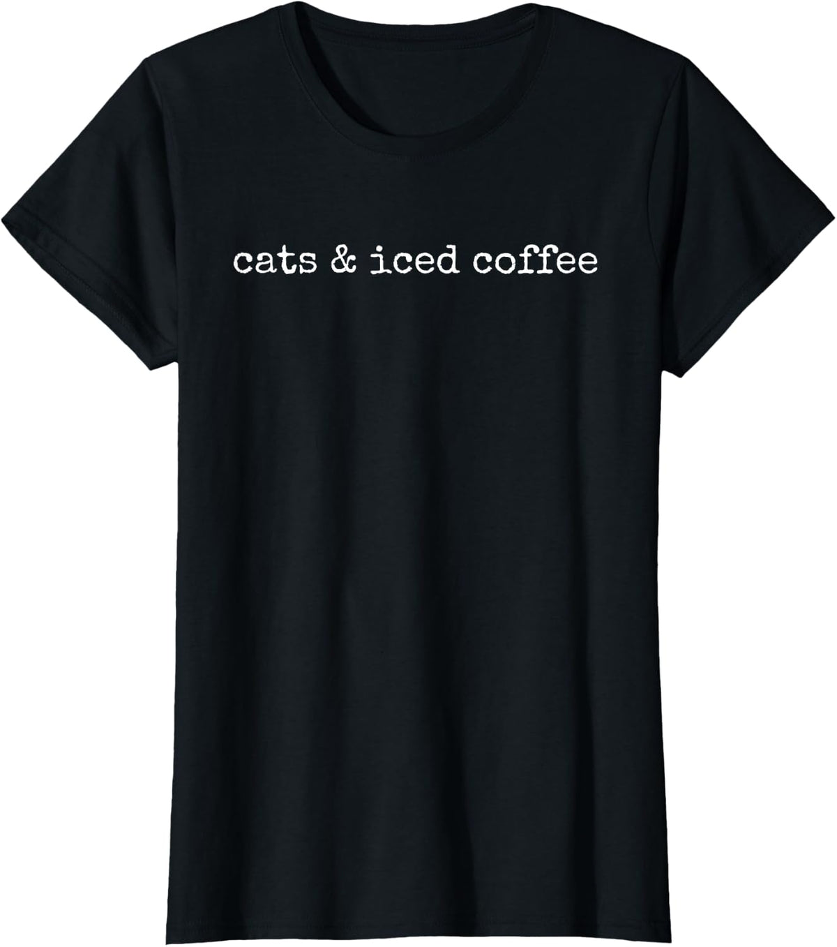 Cats and Iced Coffee Lover Funny Cat Owner T-Shirt - Black