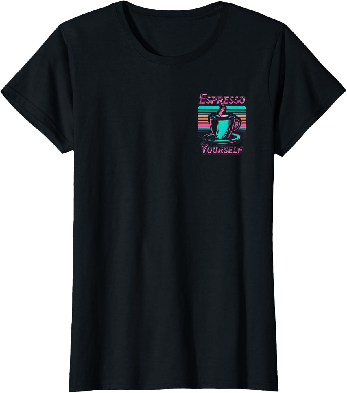 Espresso Yourself - Retro Funny Coffee Lover T-Shirt - Black