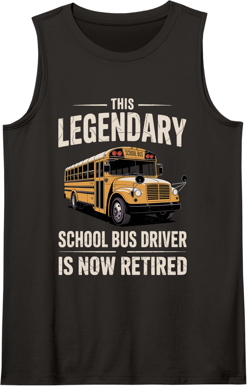 Retired Bus Driver Design for Men Women School Bus Driver Sleeveless Tank Top - Black