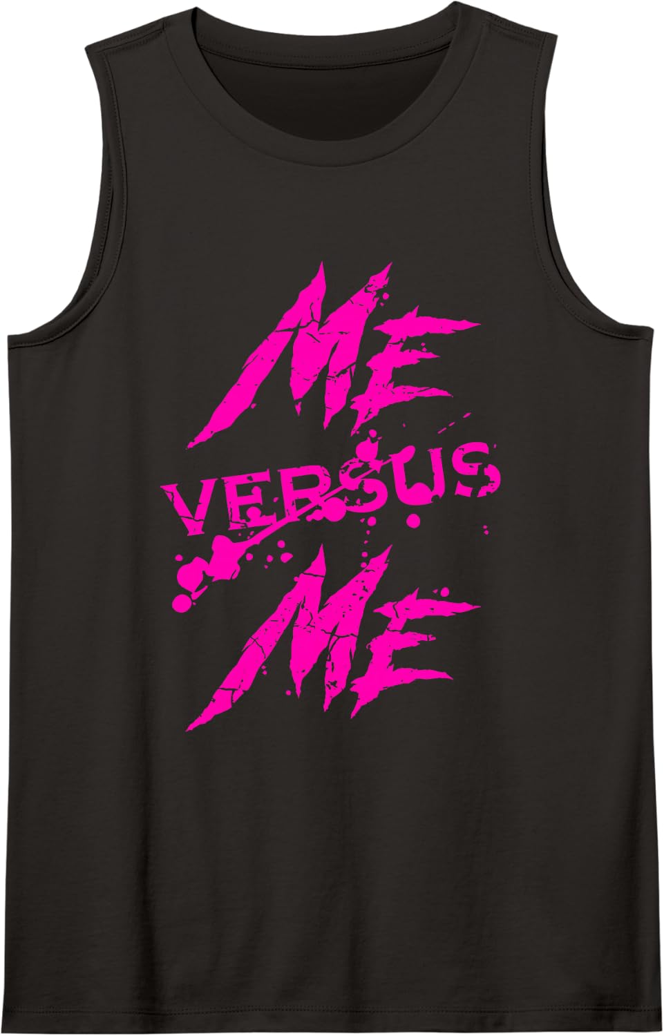 Me Vs Versus Me Motivational Inspirational Gym Lover Fitness Sleeveless Tank Top - Black