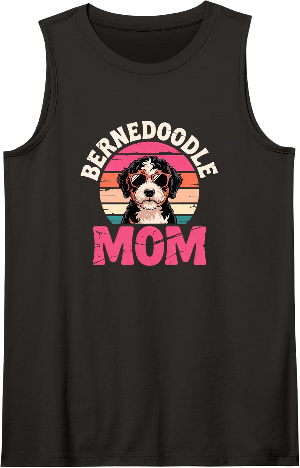 Bernedoodle Mom Sleeveless Tank Top - Black