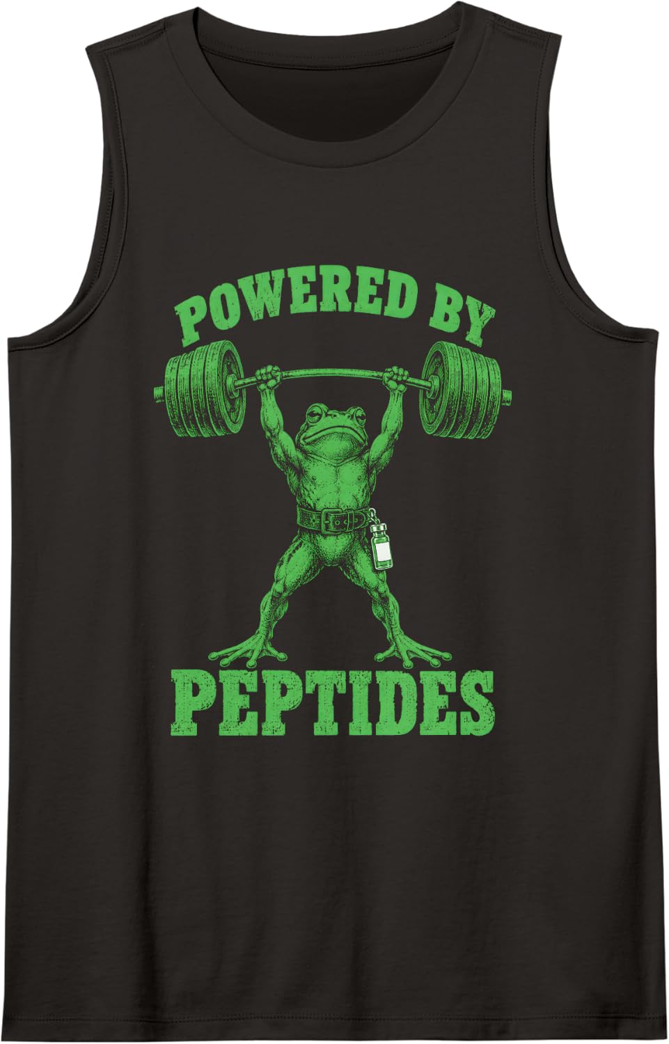 Powered By Peptides Frog Gym Biohacker Sleeveless Tank Top - Black