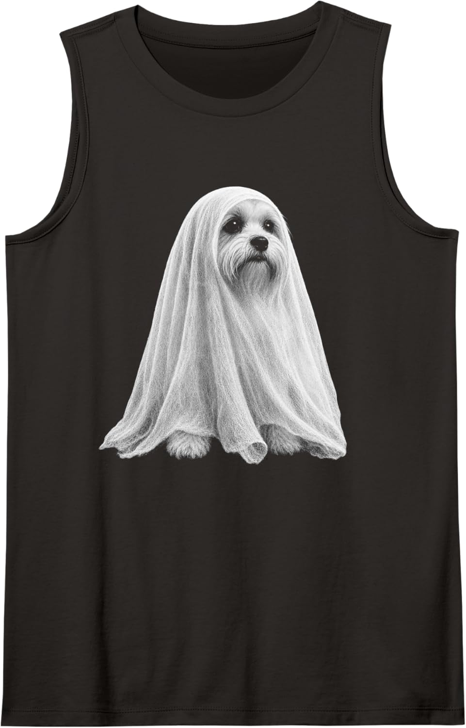Havanese Halloween Dog Lover Spooky Havanese Ghost Scary Sleeveless Tank Top - Black