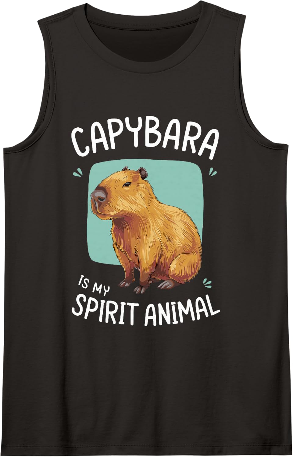 Capybara is My Spirit Animal Pet Lover Sleeveless Tank Top - Black