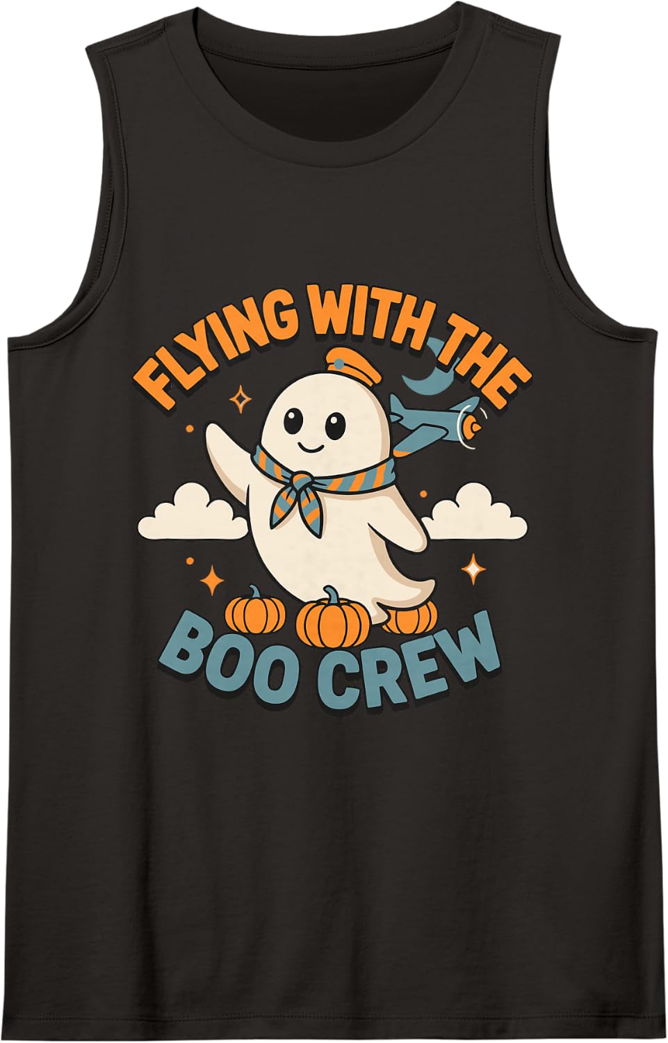 Halloween Flight Attendant Sleeveless Tank Top - Black
