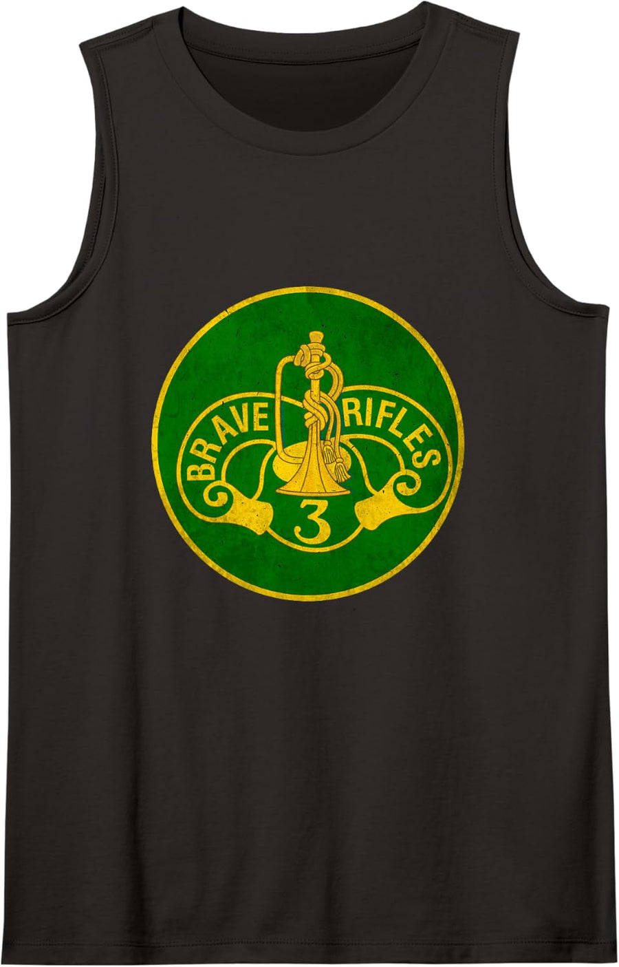 3rd Cavalry Regiment Brave Rifles Military Retired Veteran Sleeveless Tank Top - Black