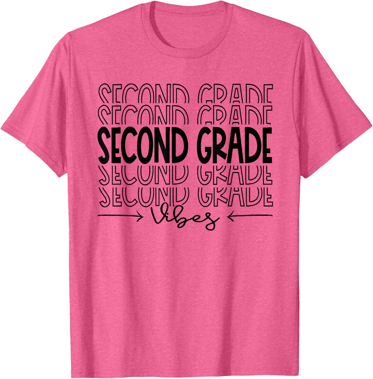 second grade vibes 2nd grade team retro 1st day of school T-Shirt - Pink Heather
