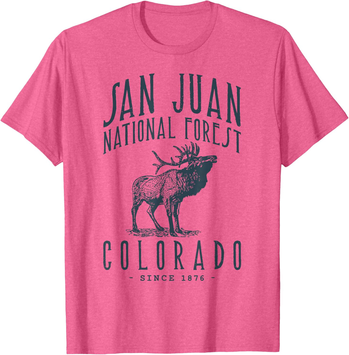 SAN JUAN NATIONAL FOREST ELK HUNTING COLORADO T-Shirt - Pink Heather