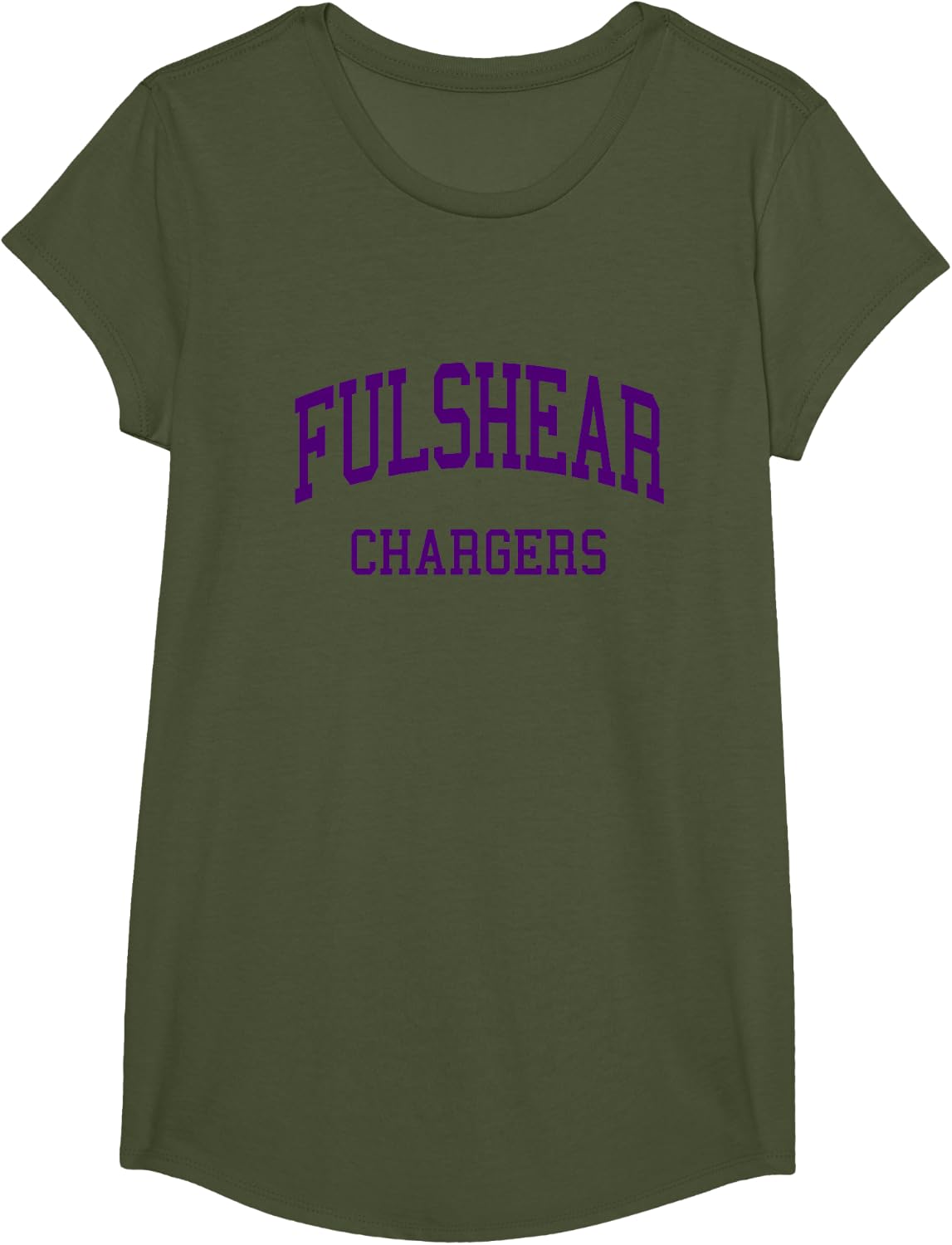 Fulshear High School HS Fulshear TX Retro T-Shirt - Girls Olive Green