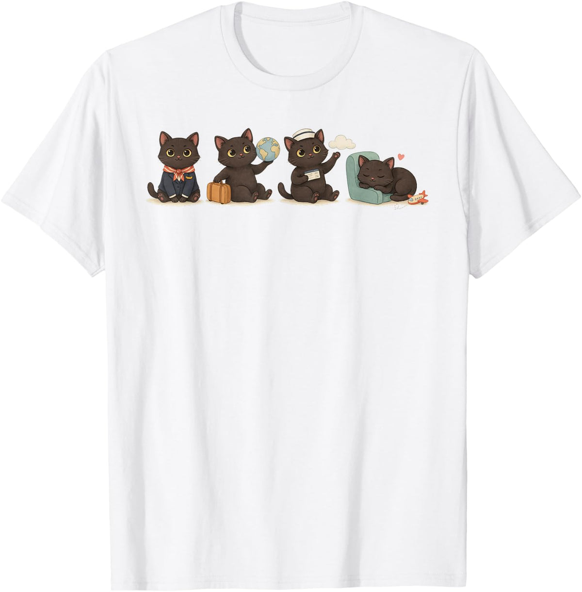Flight Attendant Stewardess Air Hostess Aviation Steward T-Shirt - White