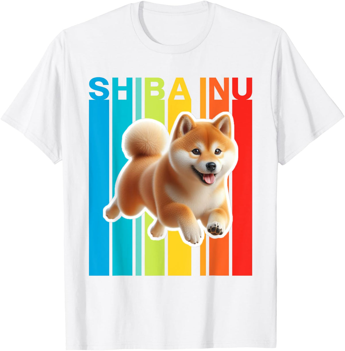 Colorful Shiba Inu T-Shirt - White