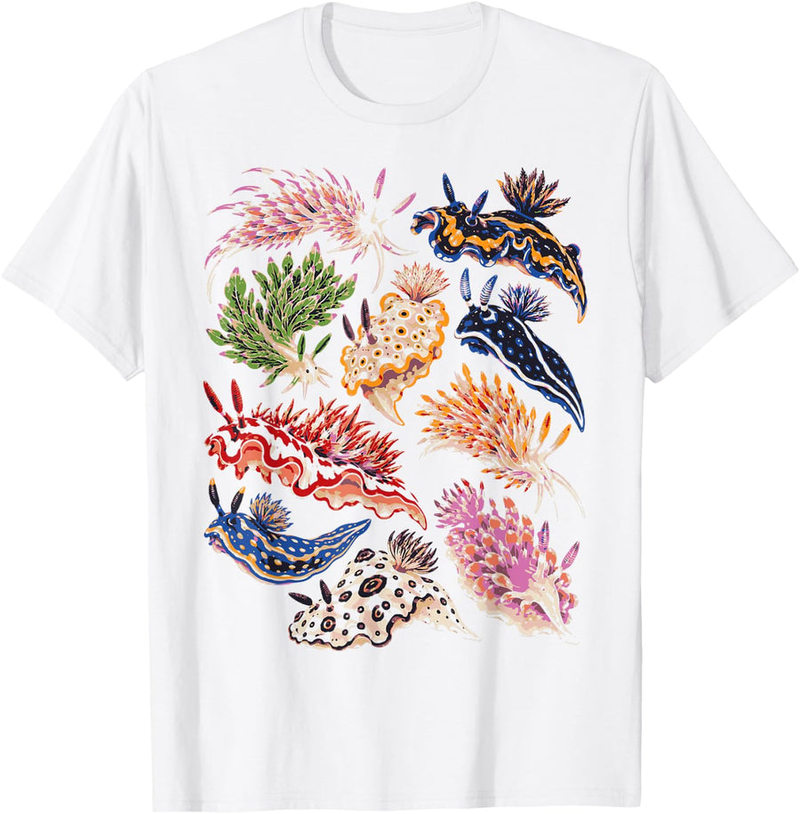 Nudibranch Oceanography Sea Slug Biologist Aquarists T-Shirt - White