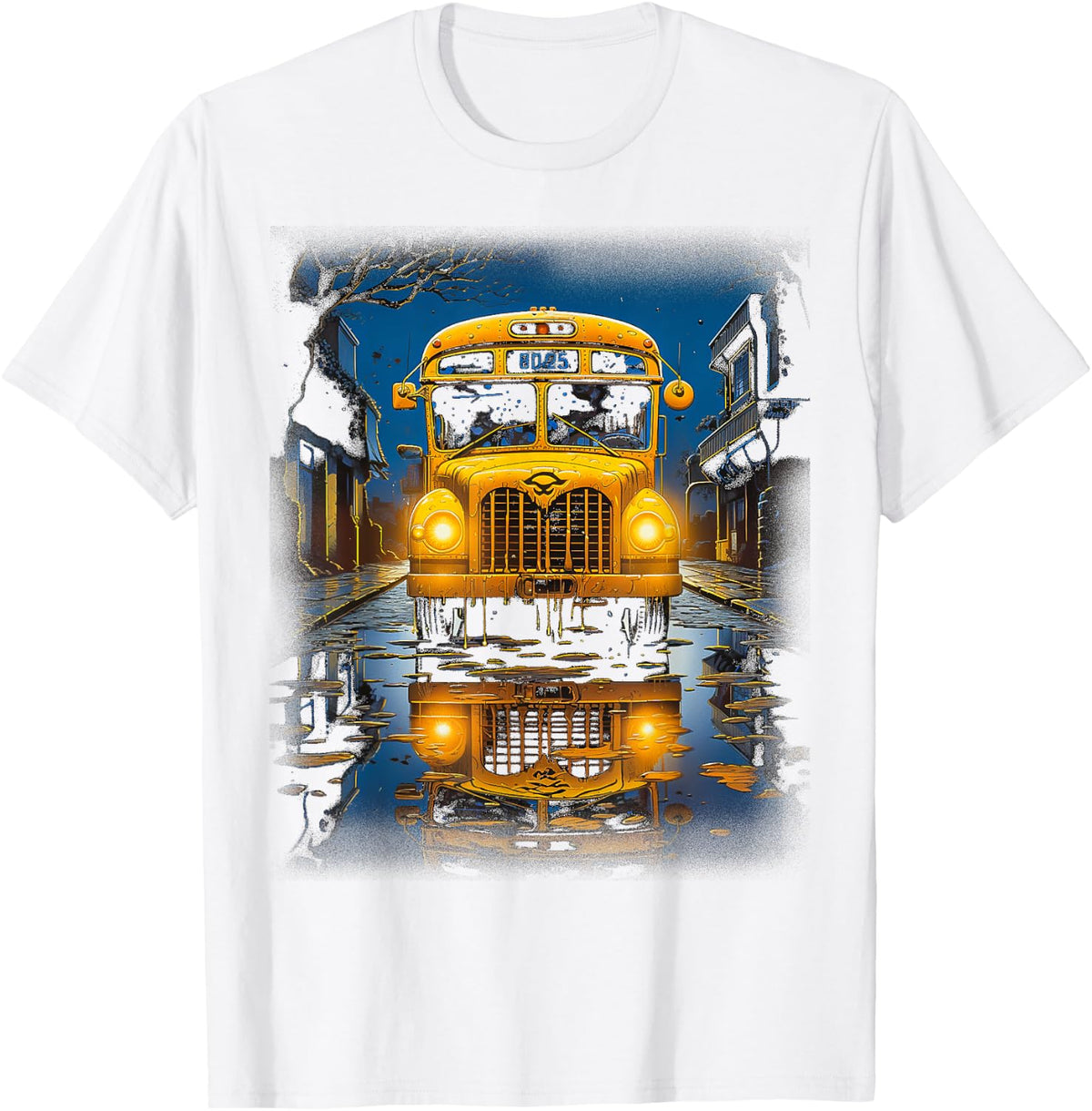 School Bus Driver Art T-Shirt - White